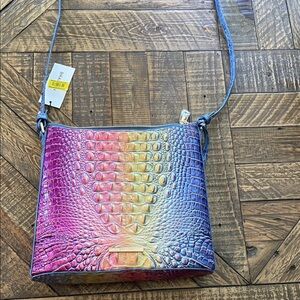 Brahmin Multicolor Crocodile Embossed Crossbody Bag